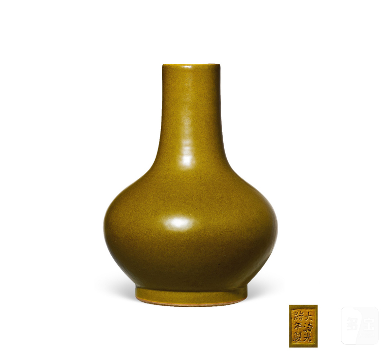 清光绪  茶叶末釉荸荠瓶